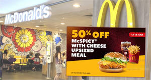 Featured image for (EXPIRED) McDonald’s has 50% off McSpicy® with Cheese Upsized Meal at S’pore outlets till 14 Mar 2024