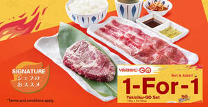 Featured image for Yakiniku-GO offering 1-for-1 Yakiniku-Go Set when you sign-up online from 31 Mar 2024