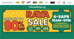 Featured image for (EXPIRED) Massive Discounts at 1HomeShop.sg’s Raya Sale from 4 – 6 April 2024