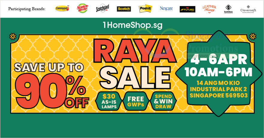 Featured image for Massive Discounts at 1HomeShop.sg's Raya Sale from 4 - 6 April 2024