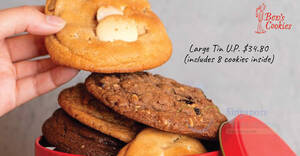 Featured image for Ben’s Cookies S’pore Offers 20% discount on large tins for Hari Raya till 30 Apr 2024