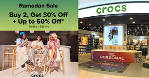 Featured image for (EXPIRED) Crocs Singapore Launches Ramadan Mega Sale – Buy 2 Get 30% Off + Up to 50% Off Select Styles till 9 Apr 2024