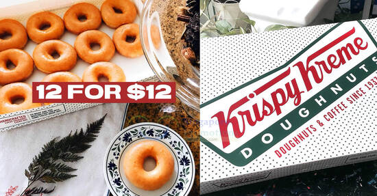 Krispy Kreme S’pore 12-for-$12 Original Glazed doughnuts for Trust Bank cardholders till 16 April 2024