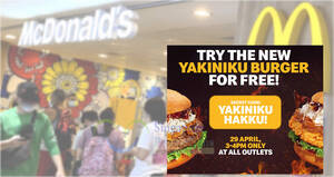 Featured image for McDonald’s Singapore’s Free Yakiniku Burger Giveaway on 29 April 2024, 3pm to 4pm