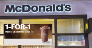 Featured image for McDonald’s Singapore Offers 1-for-1 Double Chocolate Frappe Deal all-day on 15 April 2024