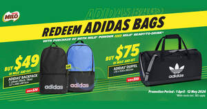Featured image for (EXPIRED) MILO and Adidas Team Up for Exclusive Bag Giveaway in Singapore till 12 May 2024