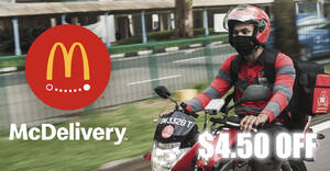 Featured image for (EXPIRED) McDonald’s Singapore Offers $4.50 Off McDelivery till 31 May 2024