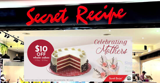 Secret Recipe S’pore $10 Off Whole Cakes for Mother’s Day at Online Store till 12 May 2024