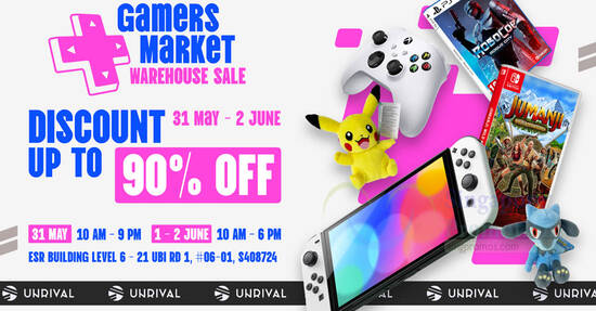 Unrival Gamers Market Warehouse Sale 2024 from 31 May – 2 June 2024