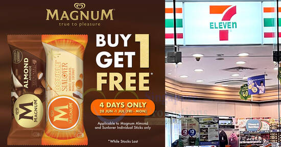 Buy Magnum Almond, Get Magnum Sunlover Free at 7-Eleven S’pore from 28 Jun – 1 Jul 2024