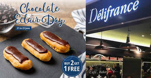 Featured image for Delifrance Singapore Has Irresistible Buy-2-Get-1-Free Chocolate Eclairs at All Outlets from 21 – 23 June 2024