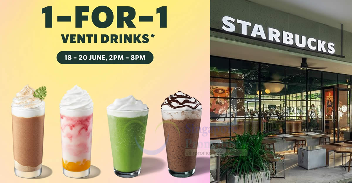 Featured image for Starbucks Singapore Has 1-for-1 Selected Venti Beverages from 18 - 20 June 2024