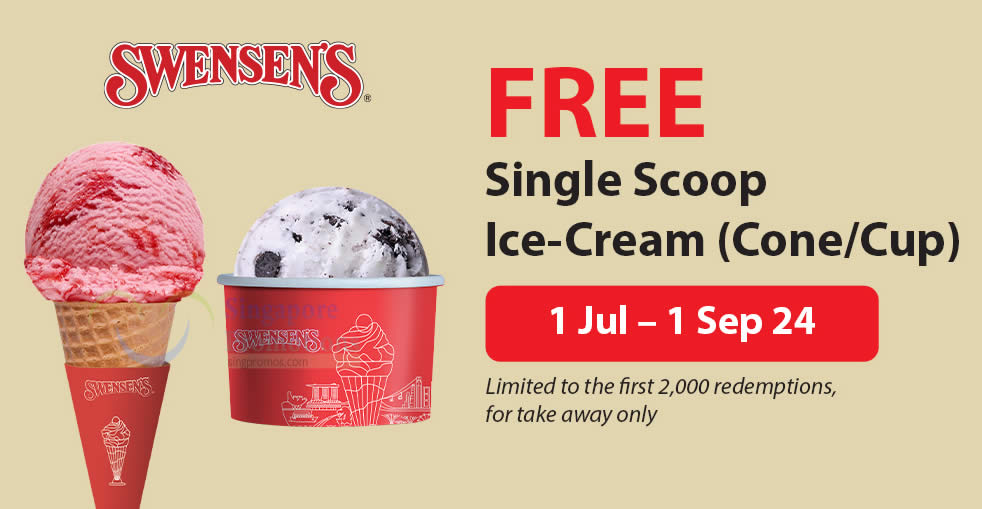 Featured image for (Fully Redeemed) Swensen's Offers Free Ice-Cream Scoop for SAFRA members till 1 Sep 2024