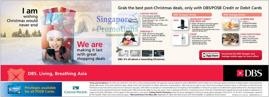 DBS Credit Cards December 2010 Year End Deals