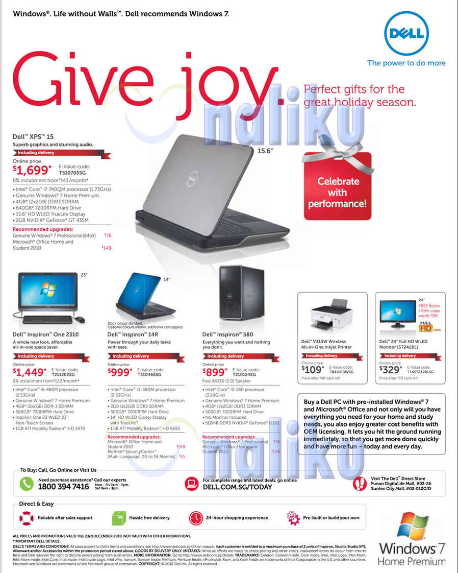 Dell Singapore December 2010 Christmas Sale