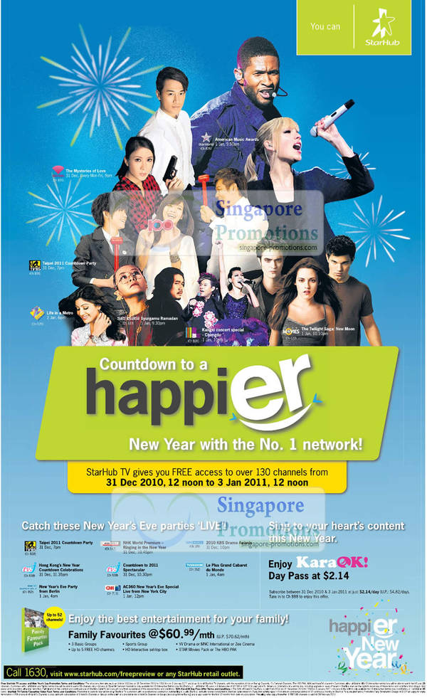 Featured image for Starhub FREE access to over 130 channels from 31st Dec to 3 Jan 2011