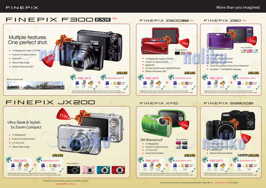 Finepix Digital Cameras F300 Z800 EXR Z80 JX200 XP10 S2800 HD