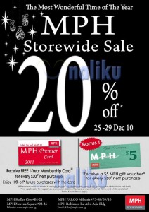 Featured image for MPH Bookstore Post Christmas Sale December 2010 January 2011 Singapore