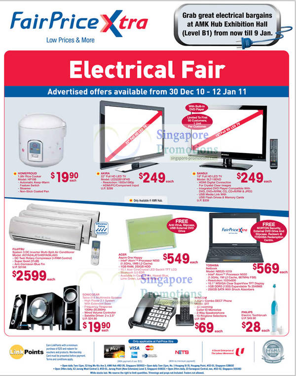 Featured image for FairPrice Xtra Electrical Fair & Baby Bonanza Sale December 2010 January 2011