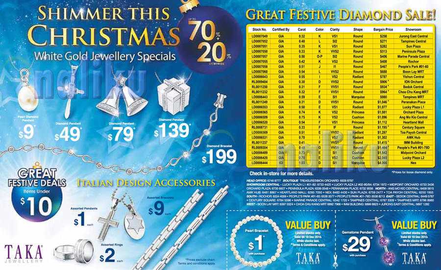 Taka Christmas White Gold Diamond Specials