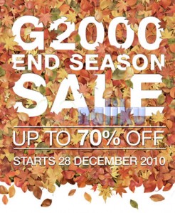 Featured image for G2000 Singapore Year End Sale December 2010 Up To 70% Off