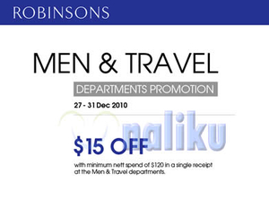 Featured image for Robinsons Singapore 27 – 31 December 2010 Men & Travel Promotion