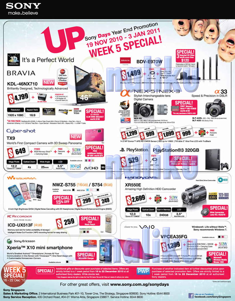 Sony Singapore 16 – 22 December Promotion