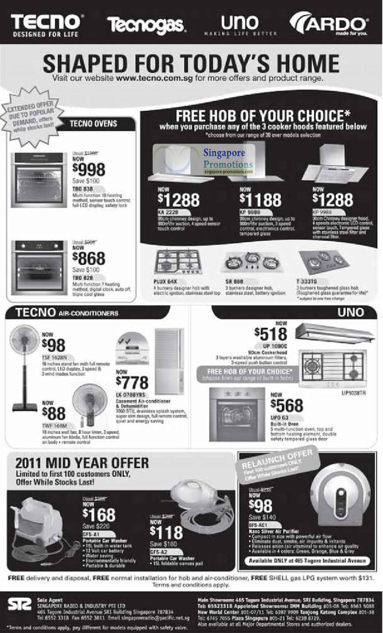 14 May Tecno, Ovens, Hob, Air-Conditioners, Fans, Casement, TWF, TSF