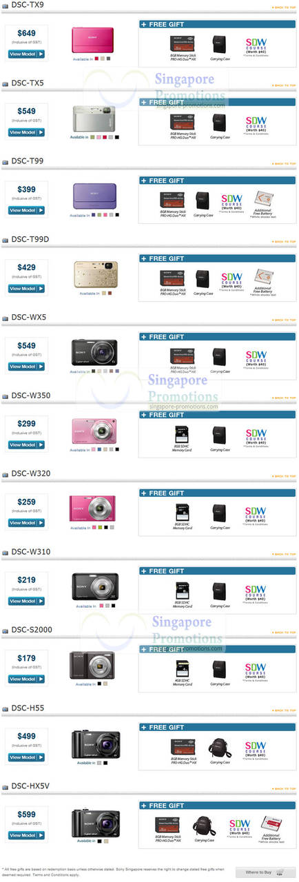 4 Mar 2011 Updated Price List Sony Digital Cameras