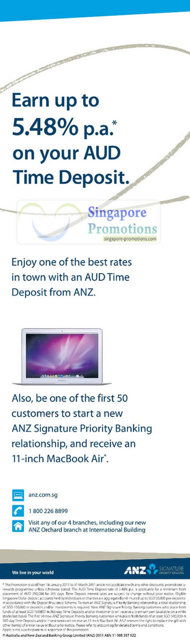 ANZ Free Macbook Air, AUD Time Deposit