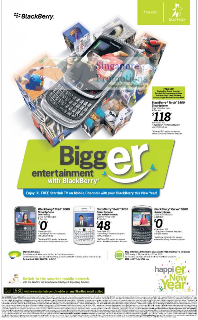 BlackBerry Torch, Bold 9000, 9780 and Curve 9300