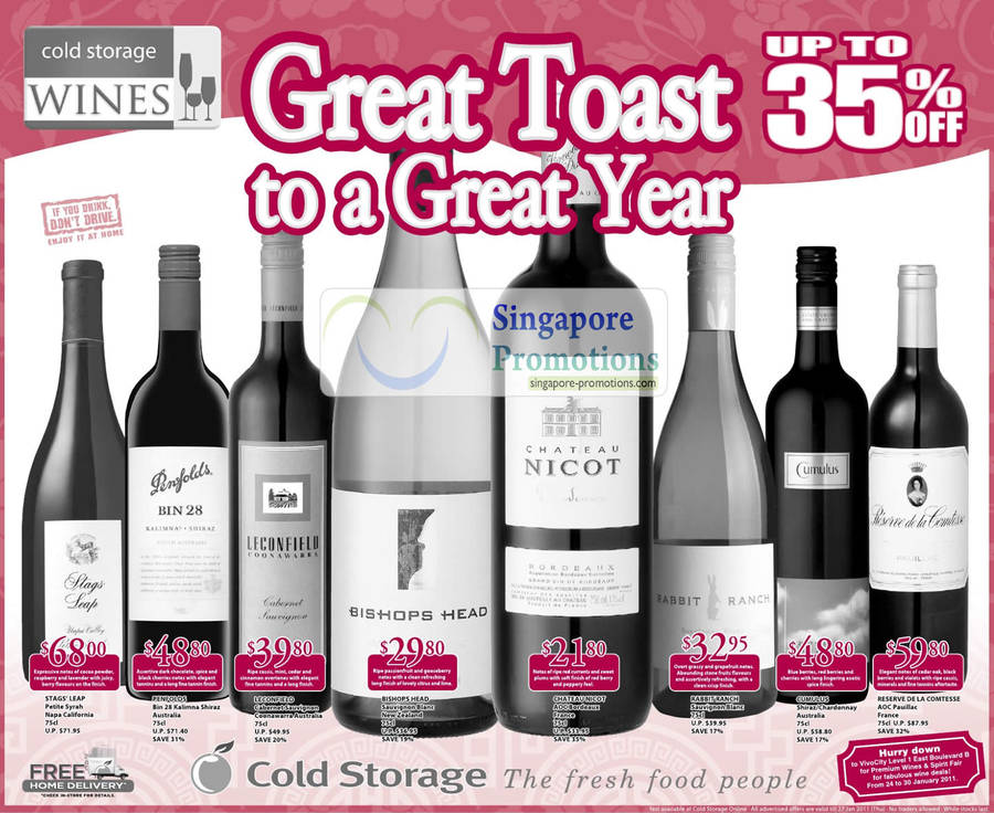 Cold Storage Up To 35 Percent Off Wines