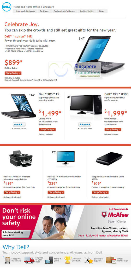 Featured image for (EXPIRED) Dell Inspiron 14R, XPS 15, XPS 8300, V515W, ST2320L Offers 28 Jan – 6 Feb 2011