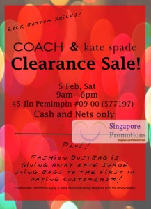 Featured image for (EXPIRED) Fashion Dustbag Coach & Kate Spade Clearance Sale 5 Feb 2011