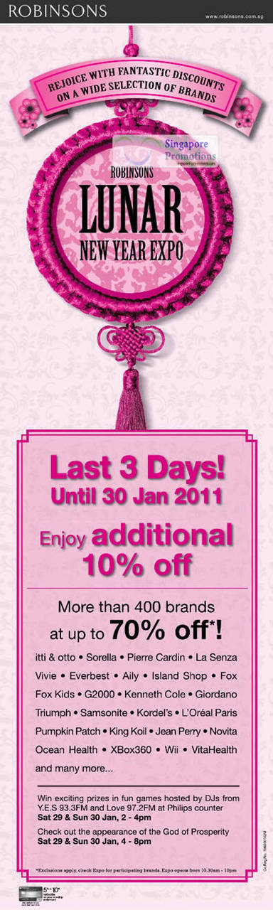 Last 3 Days Additional 10 Percent Off 28 Jan 2011