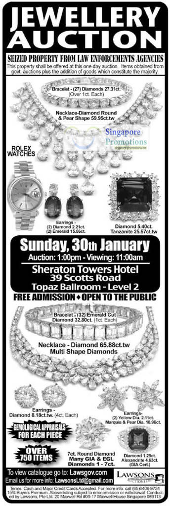 Featured image for (EXPIRED) Lawsons Seized Jewellery Property Auction 30 Jan 2011