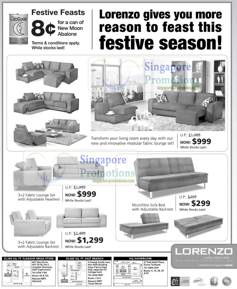 Lorenzo Furniture Sofa Price List January 2017