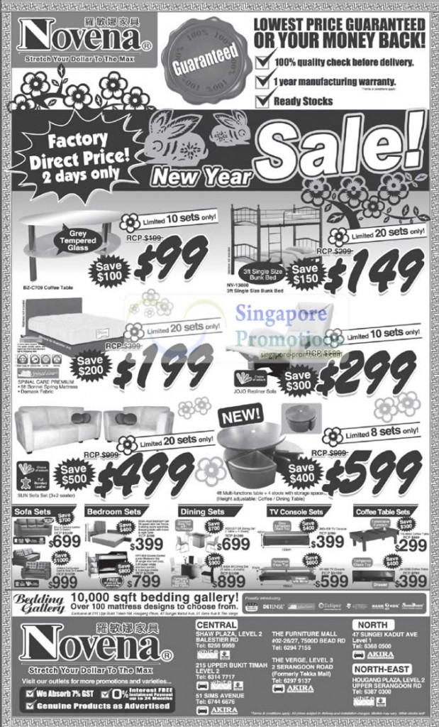 Novena New Year Sale January 2011