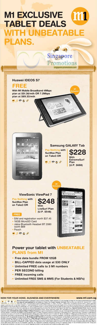 Tablets, Huawei IDEOS S7, Samsung Galaxy Tab, Viewsonic ViewPad 7