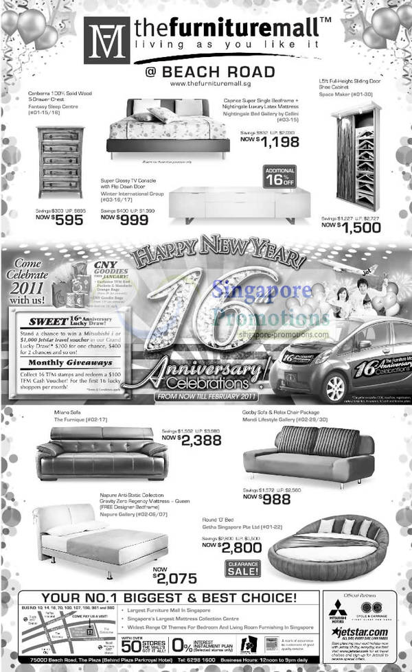 Featured image for The Furniture Mall New Year 16th Anniversary Celebrations Sale January 2011