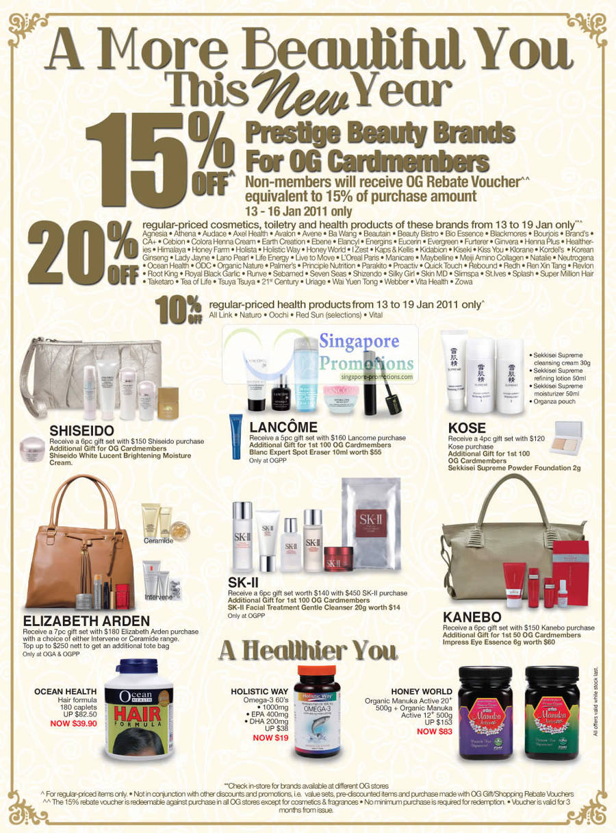 Twenty Percent Off Health products Cosmetics Tolietry 13 – 19 January 2011