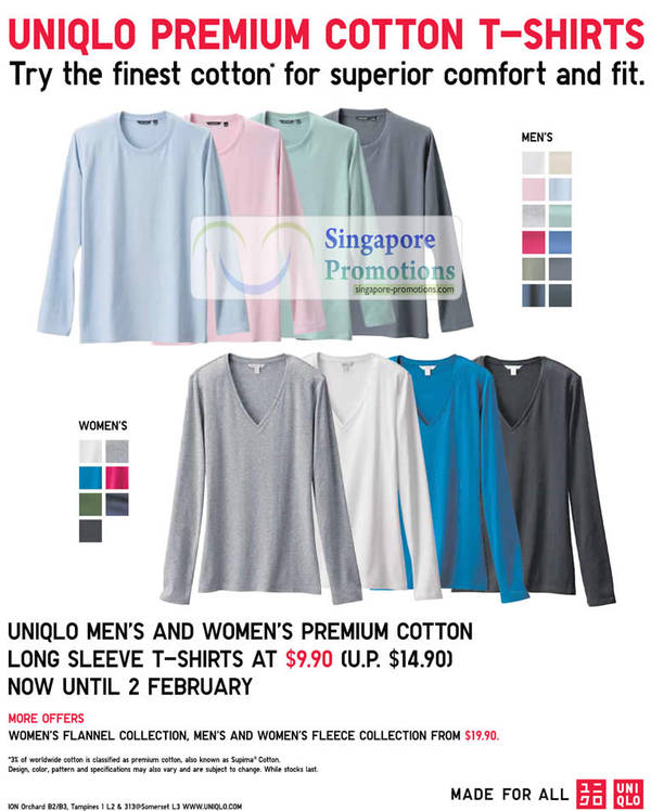 Featured image for (EXPIRED) Uniqlo Cotton Long Sleeve $9.90 Special Offer 28 Jan – 2 Feb 2011