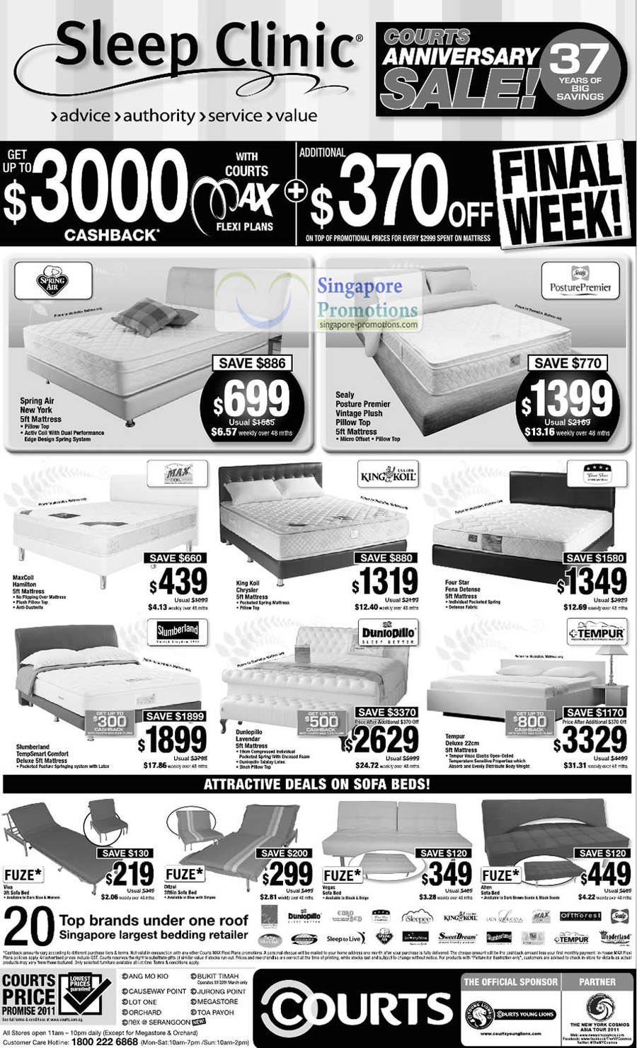 19 Mar Mattresses, Spring Air, Sealy Posture Premier Vintage Plush, Maxcoil, King Koil, Four Star