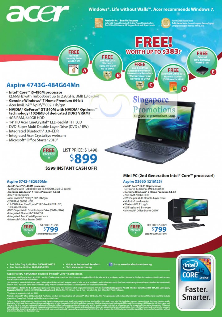 Notebooks, Aspire 4743G 484G64Mn, 5742 482G50Mn, Mini Desktop PC X3960 i21M25, 5742-482G50Mn, X3960 i21M25