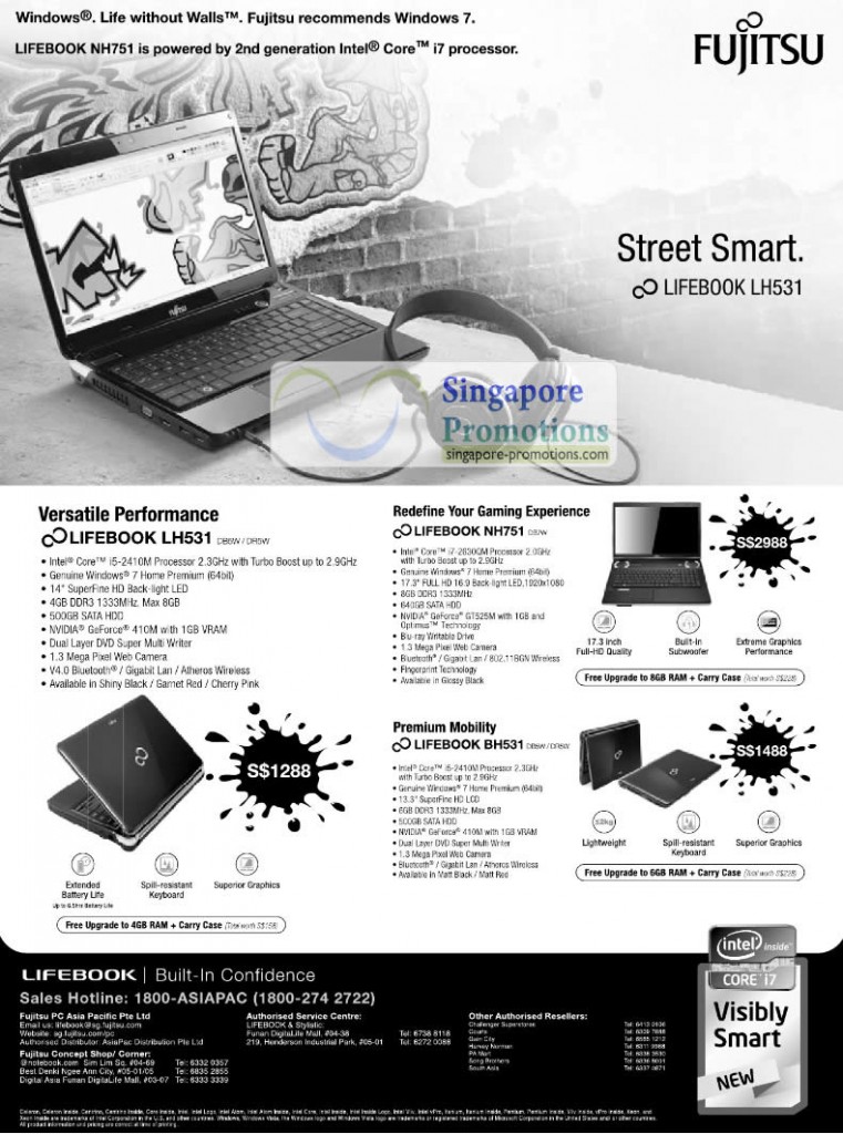 13 Apr Lifebook Notebooks LH531, NH751, BH531