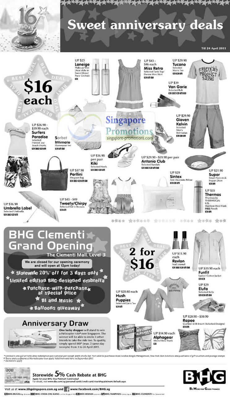 15 Apr Laneige, Miss Retro, Tucano, Antonia Club, Sintex, Supor, Surfers Paradise, Rapee, Hush Puppies