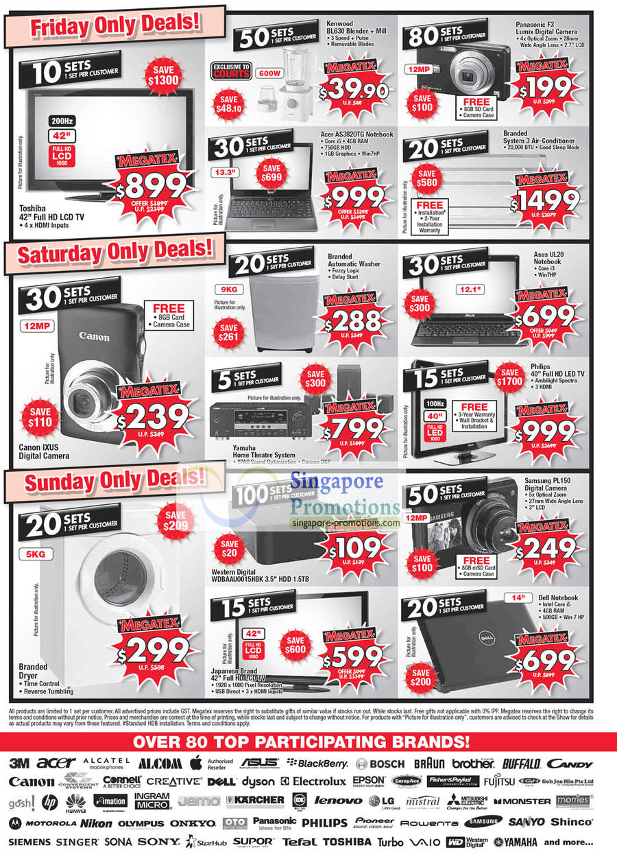 21 Apr Daily Limited Deals, Kenwood BL630 Blender, Acer AS3820TG, Panasonic F3, Air Conditioner, ASUS UL20, WD 1.5TB HDD, Dell Notebook, Samsung PL150