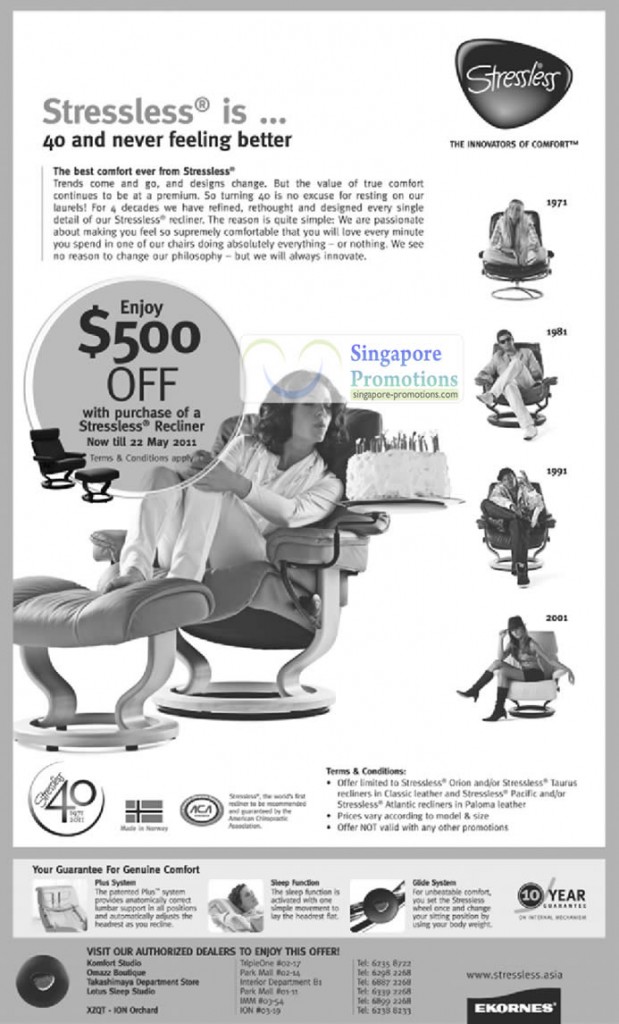 28 Apr 500 Off Stressless Recliner Orion, Taurus, Pacific, Atlantic