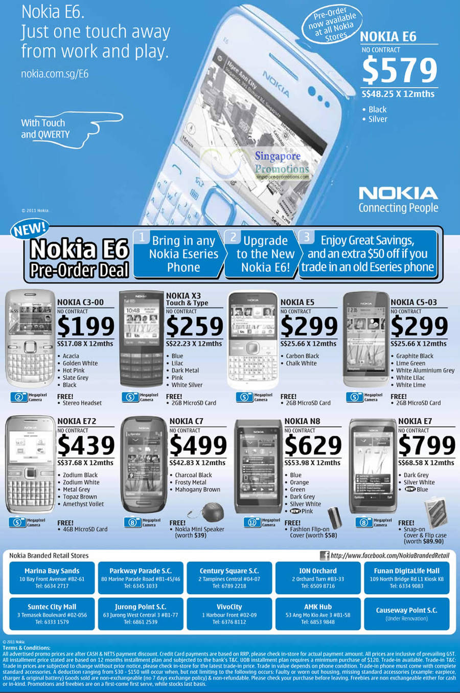 4 Jun Nokia E6, Nokia C3-00, Nokia X3, Nokia E5, Nokia C5-03, Nokia E72, Nokia C7, Nokia N8, Nokia E7