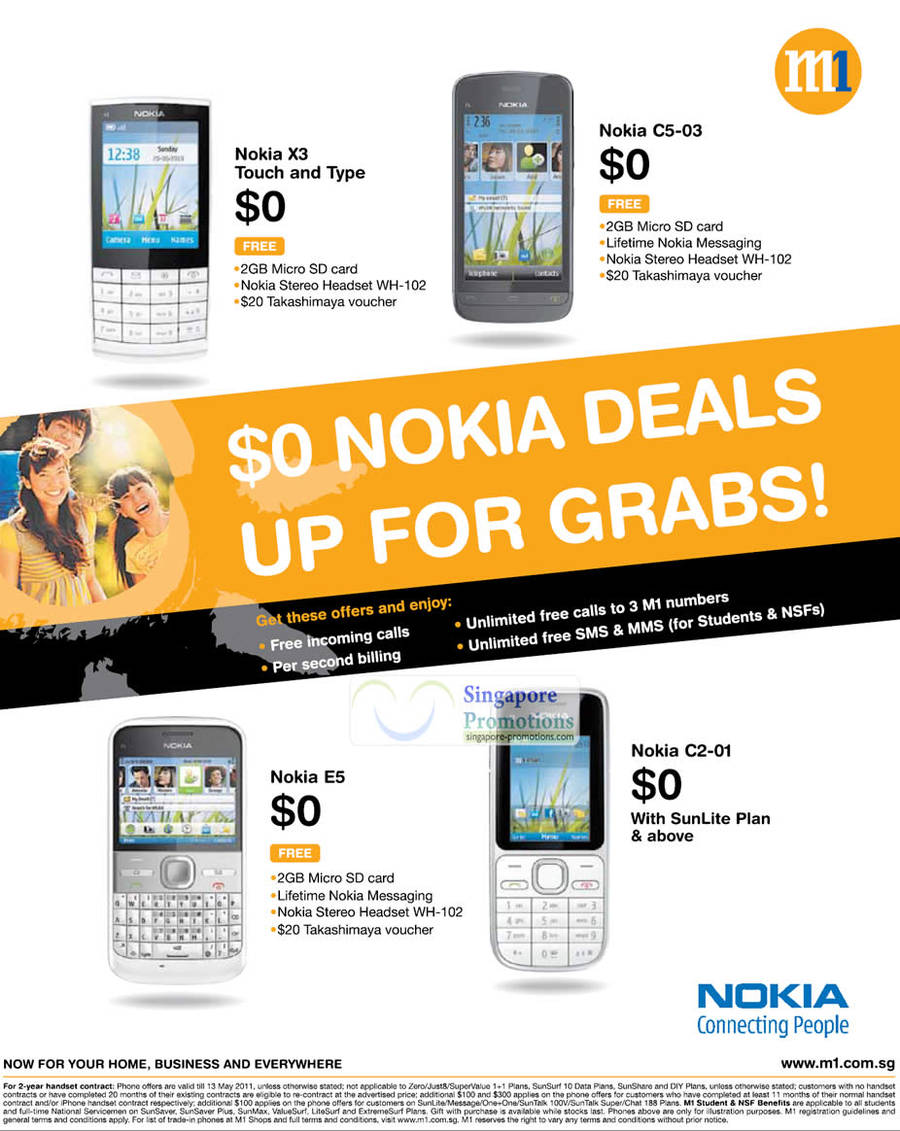 4 May Zero Dollar Nokia Deals, Nokia X3, C5-03, E5, C2-01